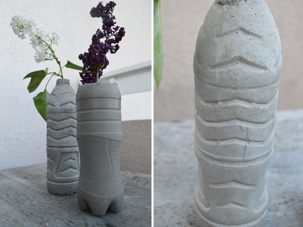 détails vases effet béton
